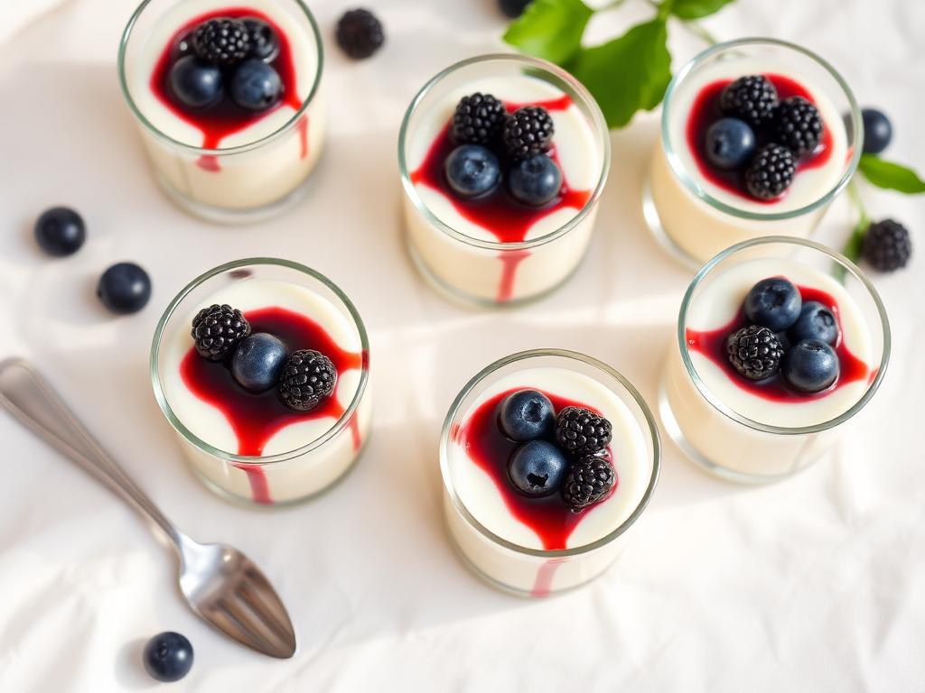 Panna cotta z frużeliną z owoców leśnych