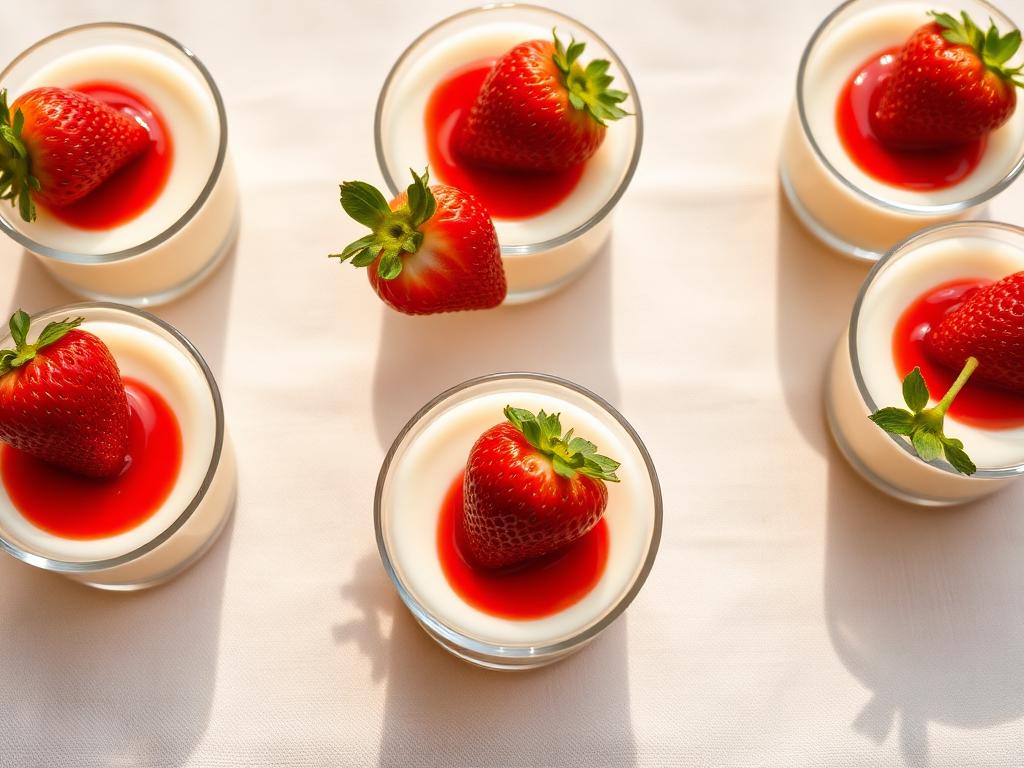 Panna cotta z frużeliną truskawkową