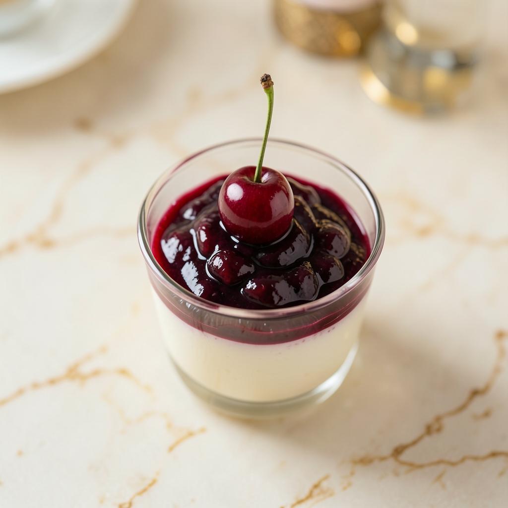 Panna cotta z frużeliną wiśniową